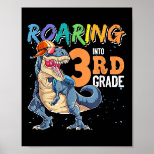 Póster Dinosaur Volver A La Escuela Estoy Listo Para Apla