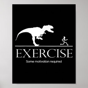 Póster Dinosaur Workout Fun Gifts Store Co. Ejercicio Mot