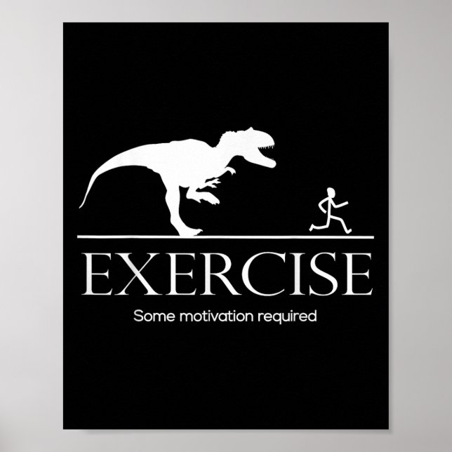 Póster Dinosaur Workout Fun Gifts Store Co. Ejercicio Mot (Frente)