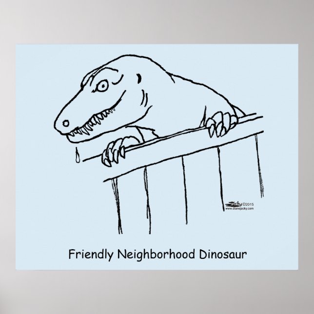 Póster Dinosaurio amistoso del vecindario (Frente)