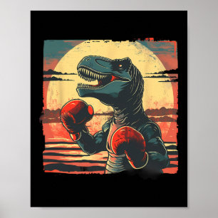 Póster Dinosaurio Boxeador Boxeo Dinosaurio Kickboxing T-