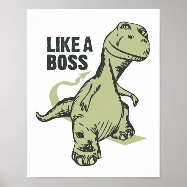 Póster Dinosaurio como un gráfico de un jefe (Frente)