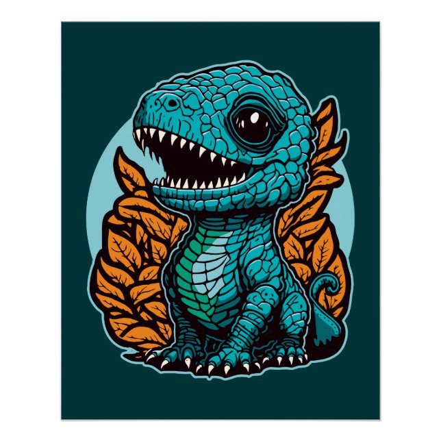 Póster Dinosaurio de bebé lindo (Anverso)