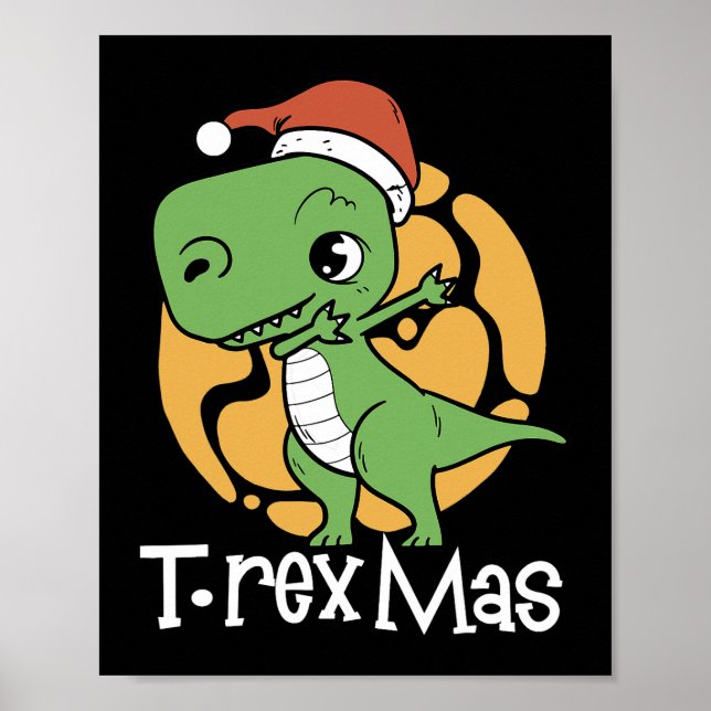 Póster Dinosaurio de Navidades TRex Mas (Frente)