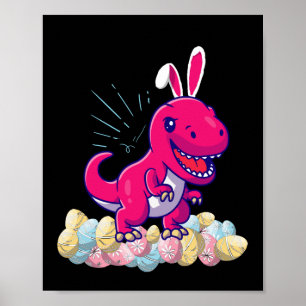 Póster Dinosaurio de Pascua T rex Niños Niñas Regalo