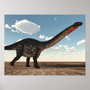 Póster Dinosaurio del Apatosaurus en el desierto - 3D