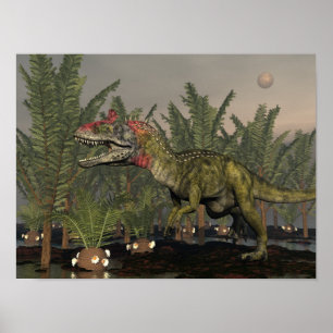 Póster Dinosaurio del Cryolophosaurus - 3D rinden