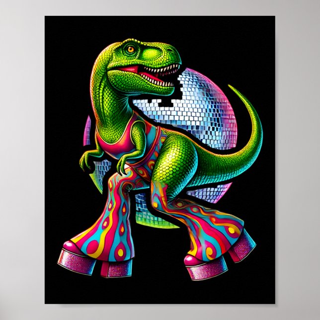 Póster Dinosaurio divertido bailando  (Frente)