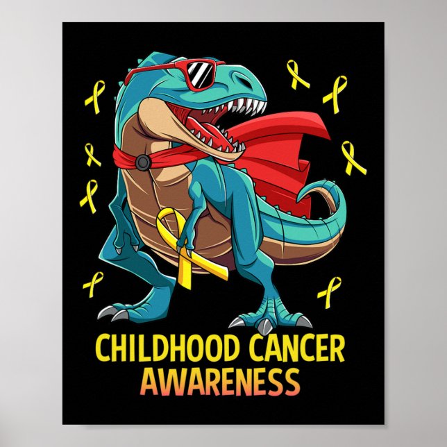 Póster Dinosaurio divertido T-Rex Niños con conciencia so (Frente)