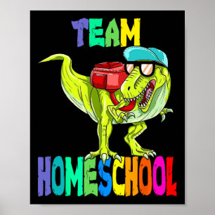 Póster Dinosaurio escolar casero para volver a la escuela
