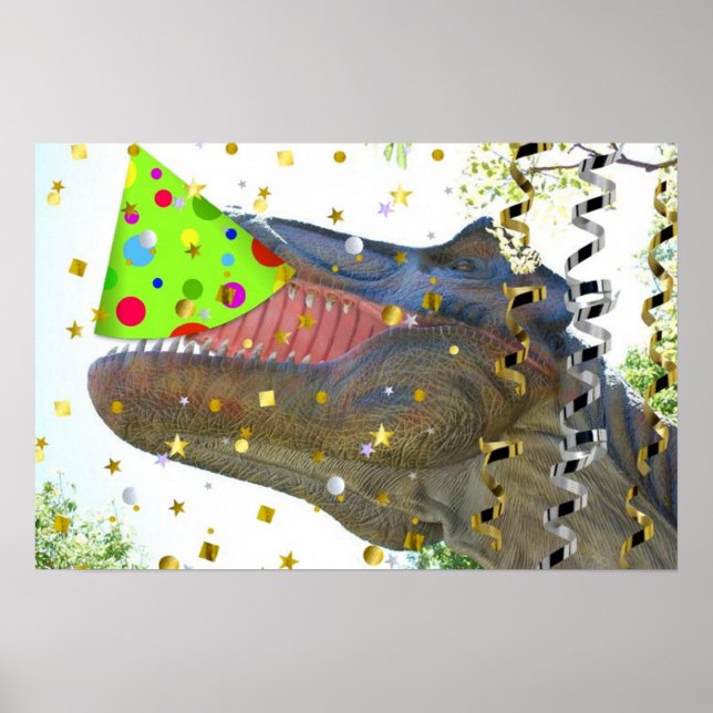 Póster Dinosaurio Fiesta Animal (Frente)