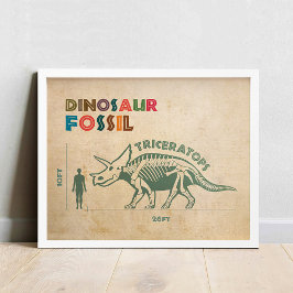 Póster Dinosaurio Fossil 3 Poster