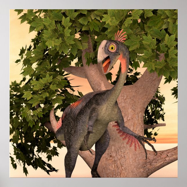 Póster Dinosaurio Gigantoraptor (Frente)