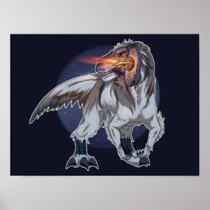 Póster Dinosaurio jugando tenis