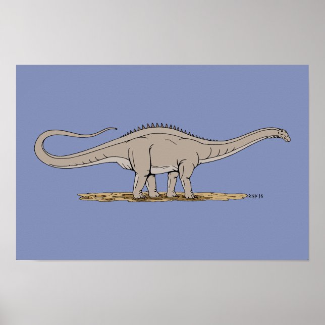 Póster Dinosaurio Jurásico Apatosaurus (Frente)