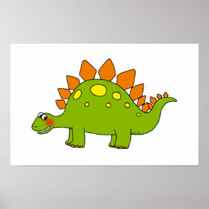 Póster Dinosaurio lindo - estegosaurio