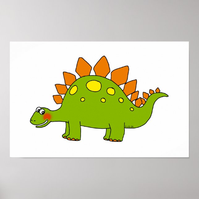 Póster Dinosaurio lindo - estegosaurio (Frente)