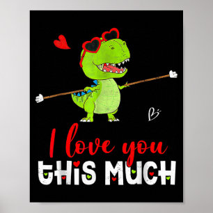 Póster Dinosaurio Lindo Te Amo Tanto Día de San Valentín