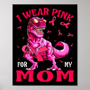 Póster Dinosaurio para la conciencia del cáncer de mama d