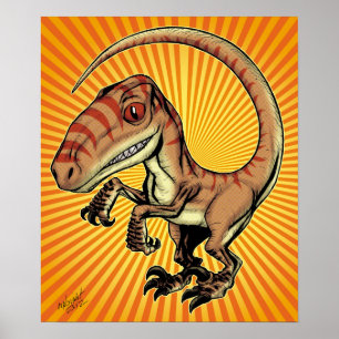 Póster Dinosaurio Raptor de Velociraptor por Marco D Cari