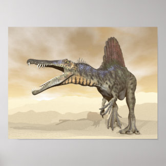 Póster Dinosaurio Spinosaurus en el desierto - rendimento