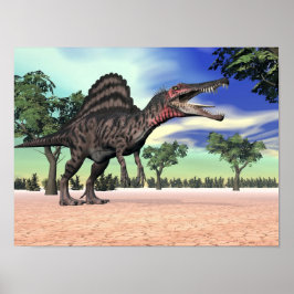 Póster Dinosaurio Spinosaurus en el desierto - rendimento
