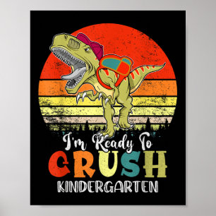 Póster Dinosaurio Vintage Listo Para Aplastar Regreso a l