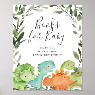 Póster Dinosaurios Baby Shower Books For Baby Rótulo