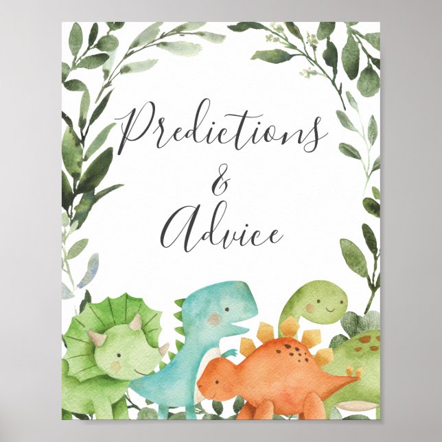 Póster Dinosaurios Baby Shower Predictions and Advances R (Frente)