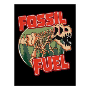 Póster Dinosaurios "Combustible fósil"