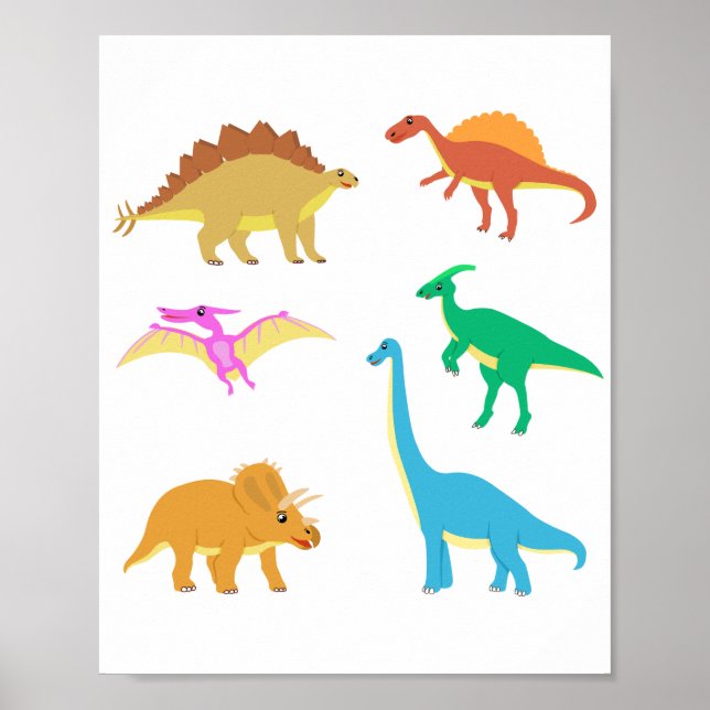 Póster Dinosaurios Cute (Frente)