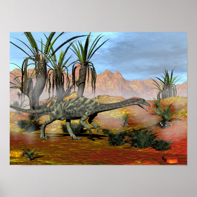 Póster Dinosaurios de Anchisauro - renderizado 3D (Frente)