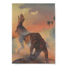 Dinosaurios de época, carnotaurus rugiendo en la j