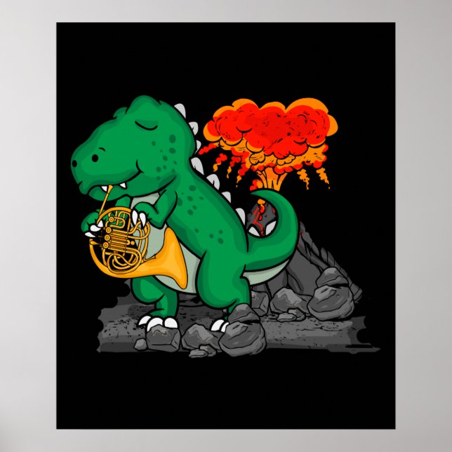 Póster Dinosaurios de música del cuerno francés regalo a  (Frente)