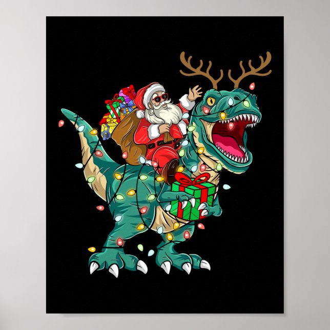Póster Dinosaurios de Santa Rivera T rex Deer Niños Hombr (Frente)