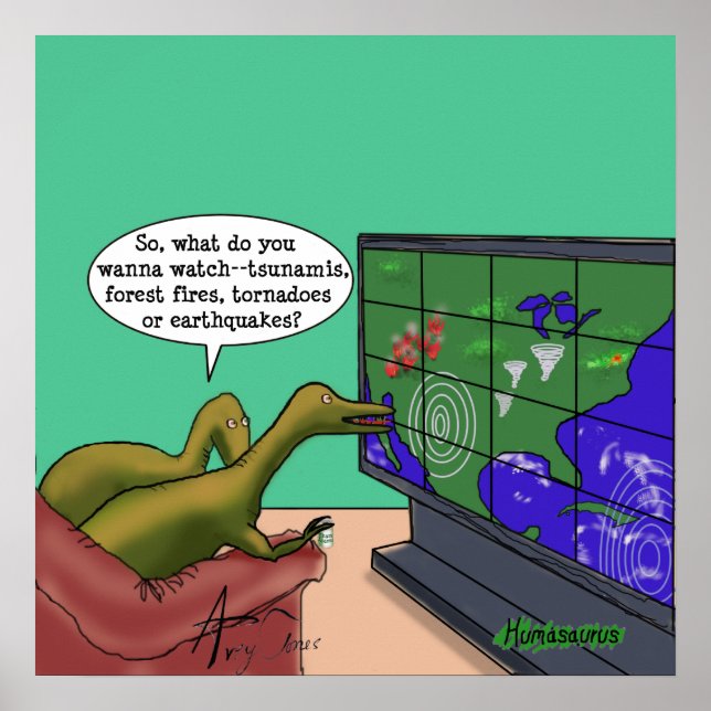 Póster Dinosaurios del cambio climático (Frente)