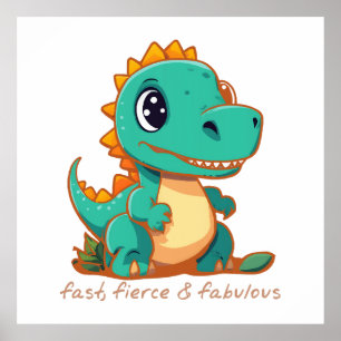 Póster Dinosaurios feroces