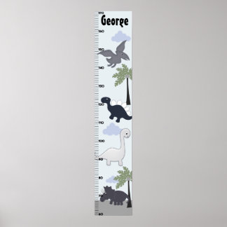 Póster Dinosaurios Gris/Blue Growth Chart ¡Manténganse a