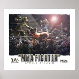 Póster Dinosaurios MMA Fiesta