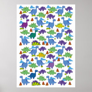 Póster Dinosaurios Personalizados Cute