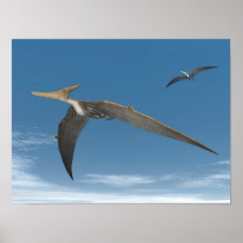 Póster Dinosaurios pteranodinos volando - rendimento 3D