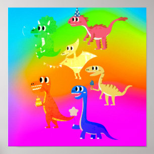 Póster dinosaurios silvestres