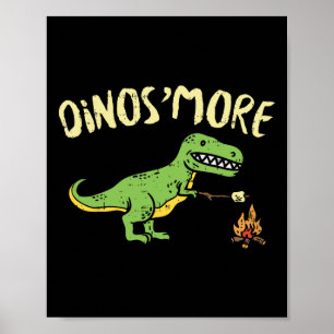 Póster Dinosmore Divertido Dino Smore Camping Campamento