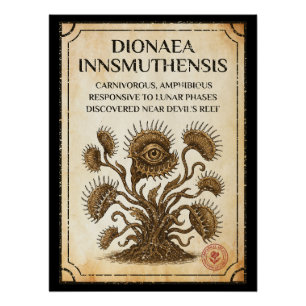 Póster Dionaea innsmuthensis - Un nuevo descubrimiento bo