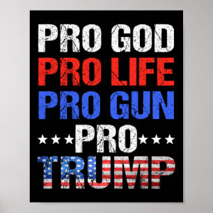 Póster Dios a favor de la vida a favor de un arma pro Tru