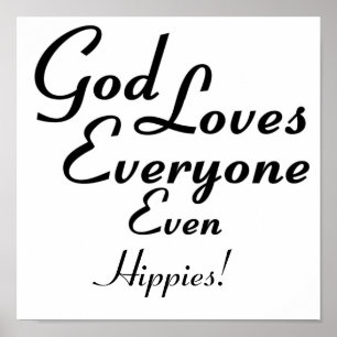 Póster ¡Dios ama a hippies!