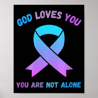 Póster Dios ama no estar solo Jesús Sobrevivir Suicida