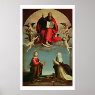 Póster Dios apareciendo a Santa María Magdalena y a San C