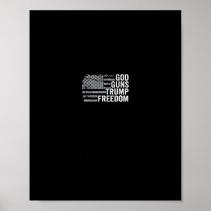 Póster Dios Armas Trump Libertad - Divertido Cristiano Pr