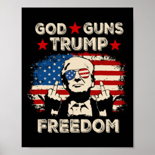 Póster Dios Armas Trump Libertad Republicano Conservador